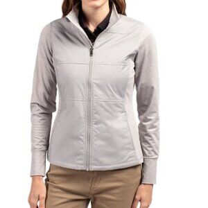 Cutter & Buck Women's Jacket L Windbreaker Stealth Hybrid Quilted Zip $130